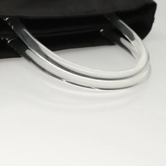 PRADA Hand Bag Nylon Plastic Black Clear Auth - Picture 6 of 16